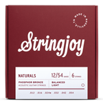Stringjoy Natural - Light Guage (12-54) Phosphor Bronze Acoustic Guitar Strings