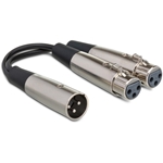 Hosa Y Cable - Dual XLR3F to XLR3M - 6in