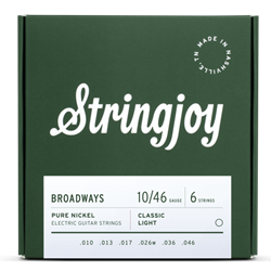 Stringjoy Broadways Classic Light Guage (10-46) Pure Nickel Guitar Strings