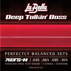 LaBella Deep Talkin' Bass Medium Flatwound Set - 45-105