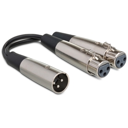 Hosa Y Cable - Dual XLR3F to XLR3M - 6in