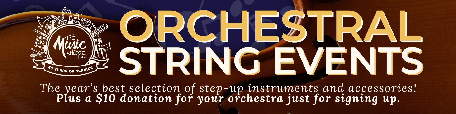 Step Up Strings Event Banner