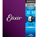 Elixir Acoustic 80/20 Bronze Strings w/ Polyweb Coating - 12-53