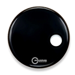 Aquarian Black Regulator Resonant Bass Drumhead - Offset Port