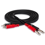 Hosa Stereo Interconnect Cable - Dual 1/4" TS to Dual RCA - 3m