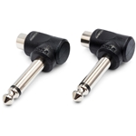Hosa Right-Angle Adaptor - RCA to 1/4" TS - 2-Pack