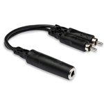 Hosa Y Cable - 1/4" TSF to Dual RCA
