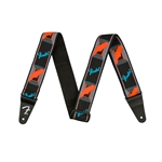 Fender Neon Monogrammed Guitar Straps - Blue / Orange