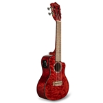 Lanikai Quilted Maple Red Stain Acoustic-Electric Concert Ukulele