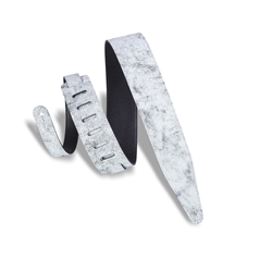 
							Image of Levy's Distressed Leather Guitar Strap - White