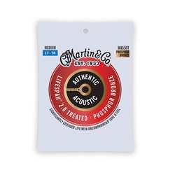 Martin Authentic Acousic Lifespan 2.0 Guitar Strings - Medium, 13-56