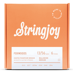 Stringjoy Foxwoods Medium Guage (13-56) Coated Phosphor Bronze Acoustic Guitar Strings