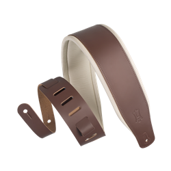 
							Image of Levy's Amped Series Leather Guitar Strap - Brown / Cream