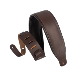 Image of Levy's Amped Series Leather Guitar Strap - Dark Brown