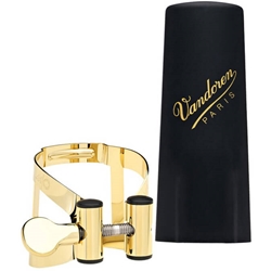 Vandoren M/O Alto Sax LIgature & Cap Set - Gold Finish