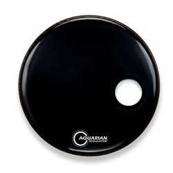 Aquarian Black Regulator Resonant Bass Drumhead - Offset Port