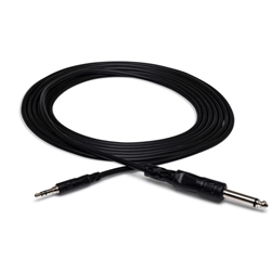 Hosa Mono Interconnect Cable - 1/4" TS to 3.5mm TRS - 5ft