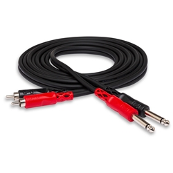 Hosa Stereo Interconnect Cable - Dual 1/4" TS to Dual RCA - 3m