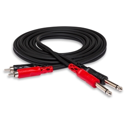 Hosa Stereo Interconnect Cable - Dual 1/4" TS to Dual RCA - 6m