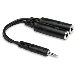 Hosa Y Cable - 3.5mm TRS to Dual 1/4" TRSF
