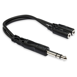 Hosa Y Cable - 1/4" TRS to Dual 3.5mm TRSF