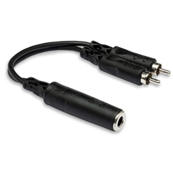 Hosa Y Cable - 1/4" TSF to Dual RCA