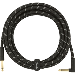 Fender Deluxe Tweed Instrument Cable - Black Tweed, 15ft