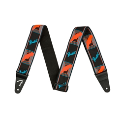 Fender Neon Monogrammed Guitar Straps - Blue / Orange